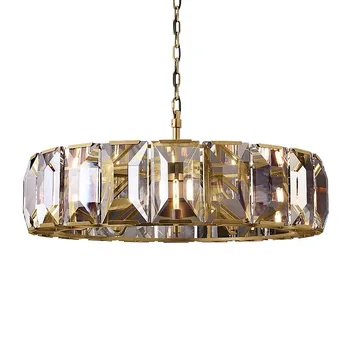 Neo Classic Fashion Low Ceiling American Vintage 24K Gold plated Crystal Chandelier