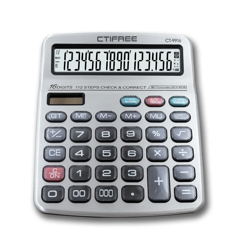 
 Ctifree индивидуальный логотип проверьте правильные с функцией 16 дюймовый калькулятор с хорошим видом CT-9916  