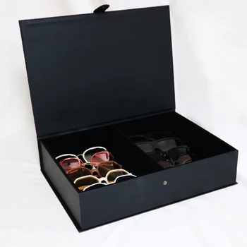 Luxury Eyeglasses Storage Stand Tray Leather Eyeglass Organizer Box Sunglasses Display Case