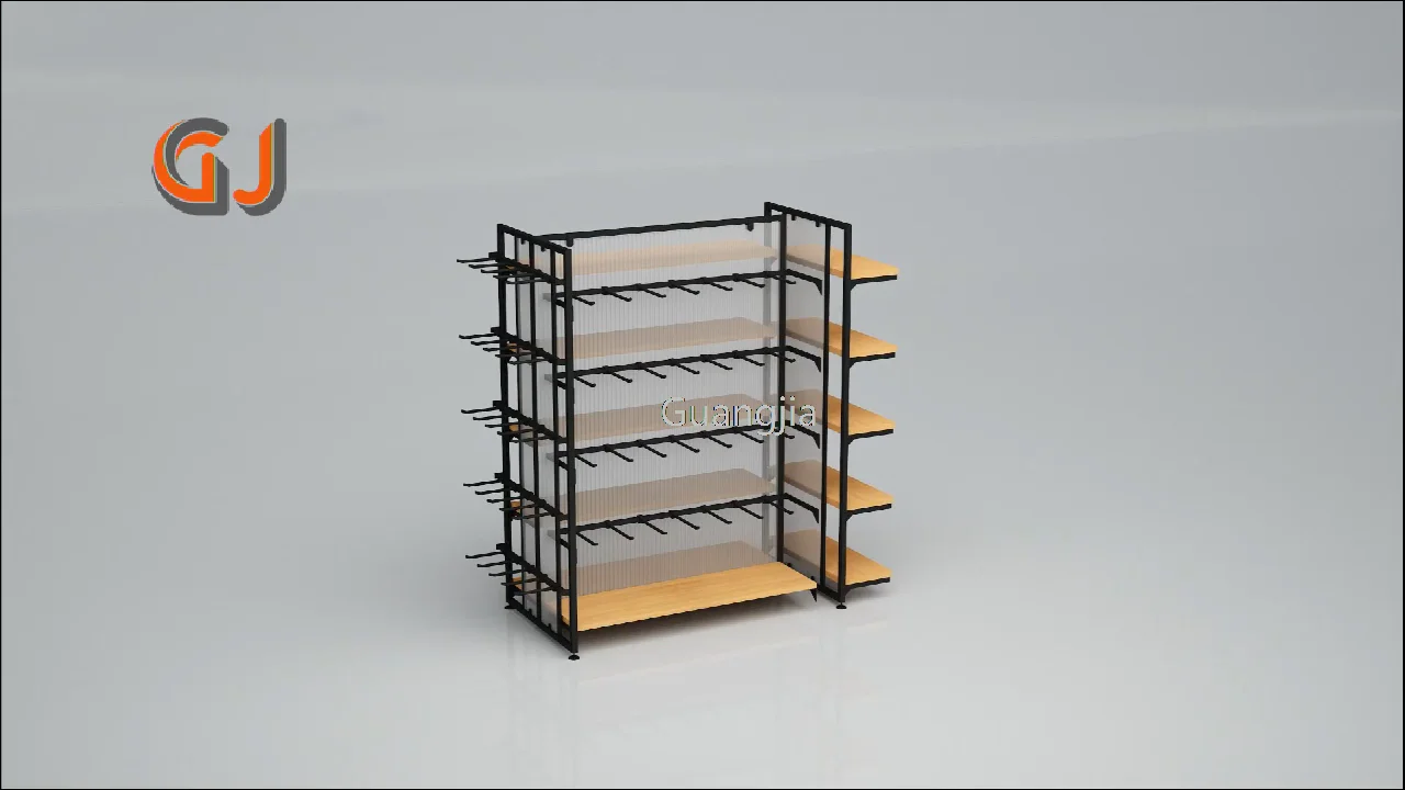 Wholesale Retail Store Shelves Shop Decoration Wooden Gondolas Display