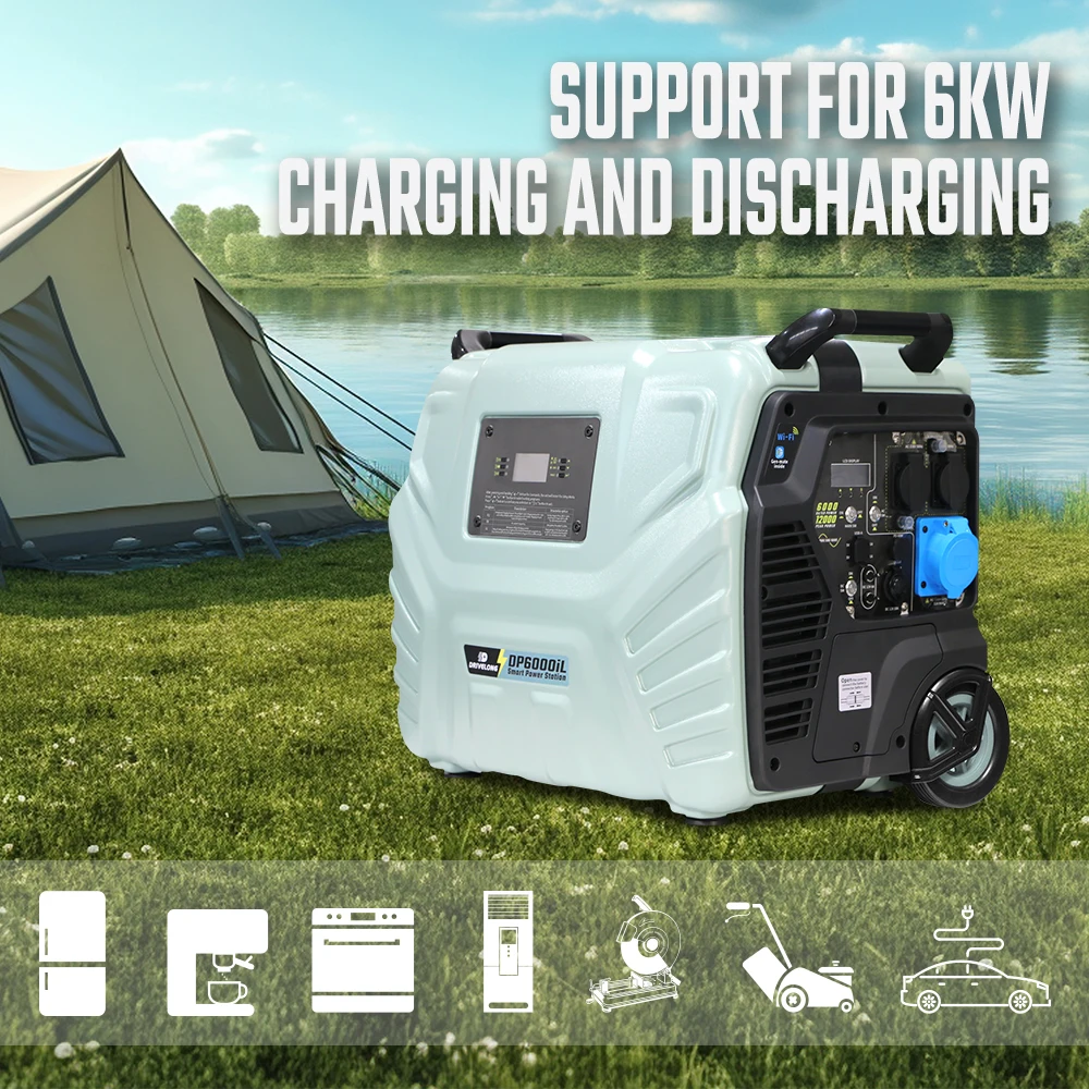 Portable 5000W Expandable Solar Generator with Solar Panel 50amp RV Plug  for RV Use