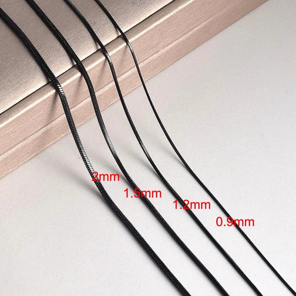 Fashion 0.9mm 1.2mm 1.5mm stainless steel Snake Chain Necklace