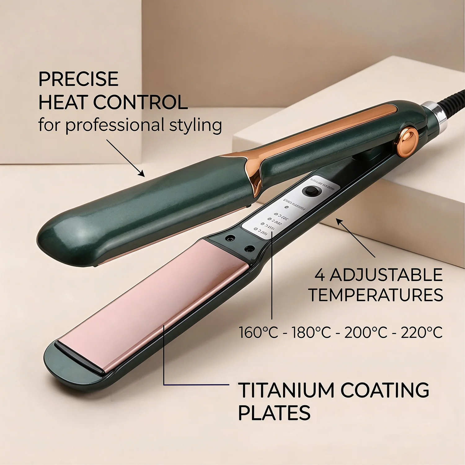 Professional Titanium Flat Iron Hair Straightener for Efficient