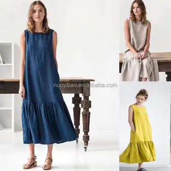 Women's Work Dress Round Neck Solid Color Sleeveless A-Line Casual Office Dresses