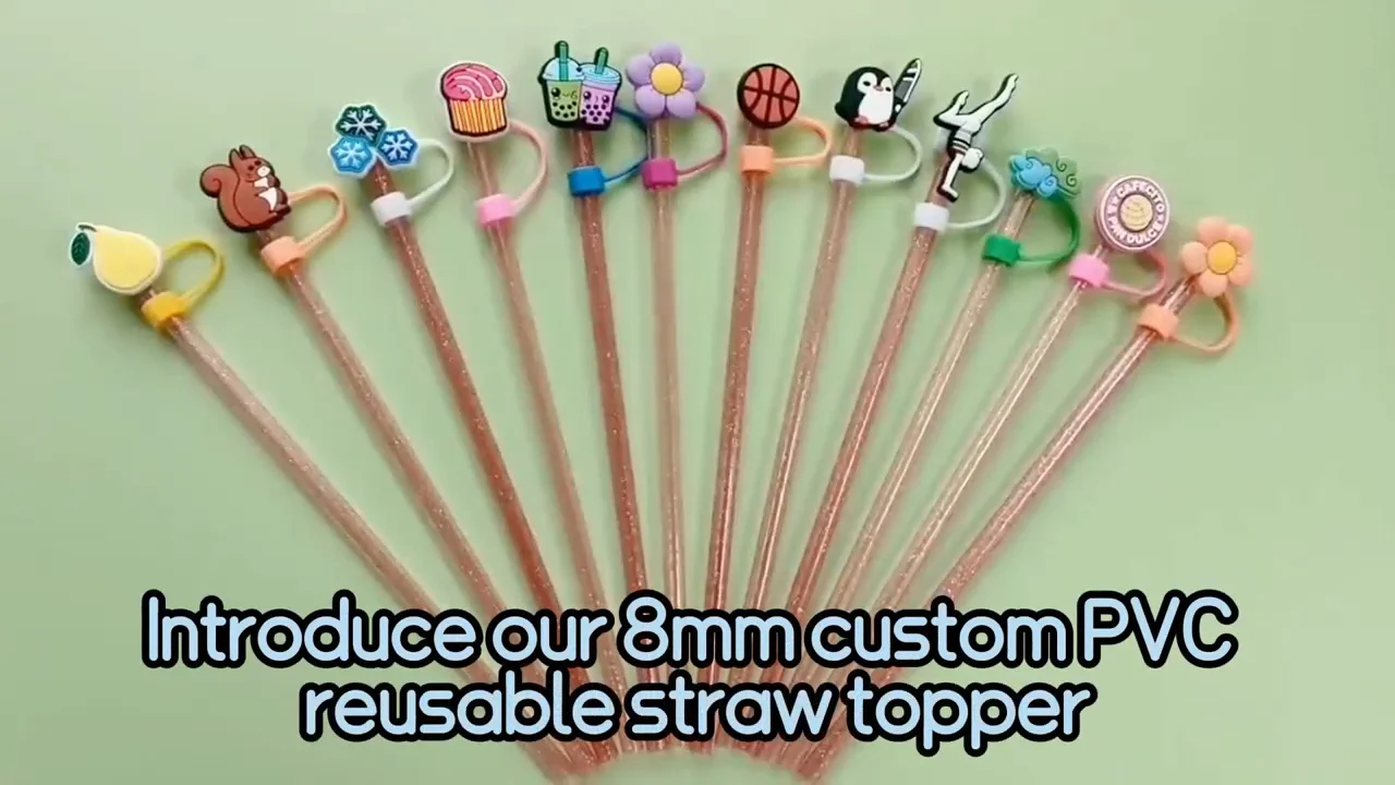 Custom Straw Topper Cover Silicone Large Custom Straw Topper Dust Proof