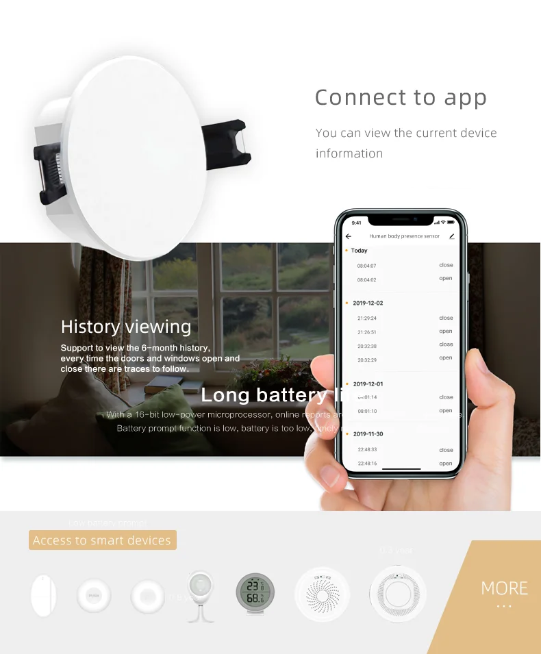 2025 TUYA Human Presence Occupancy Motion Sensor Ceiling Human Presence Human Body Presence Sensor History Viewing 6 Month
