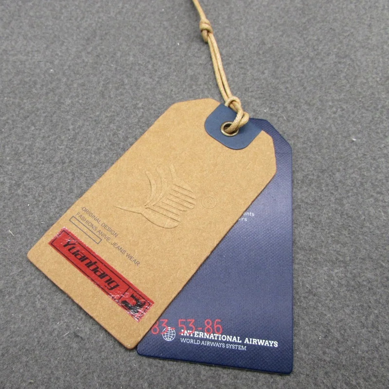 China Custom Printing Fancy Kraft Paper Clothing Hang Tag