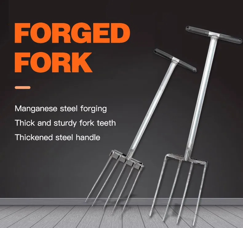 product high quality five teeth deep turning  compostable garden tools  agricultura steel fork-2