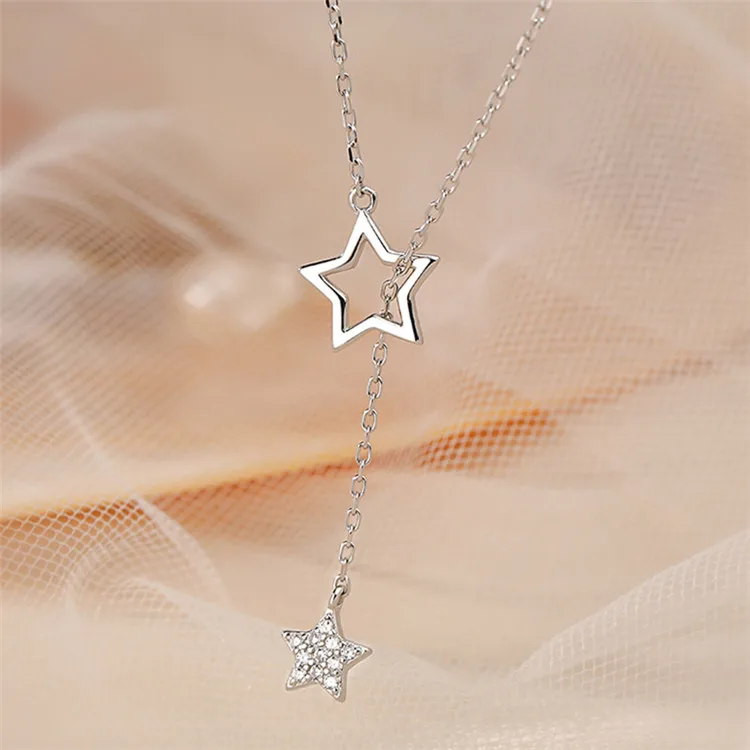 925 Sterling Silver Star Necklace Is Adjustable For The New 2022 Five ...