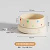Cuenco grande de puntos beige, base calefactora circular, ajustable en 3 niveles