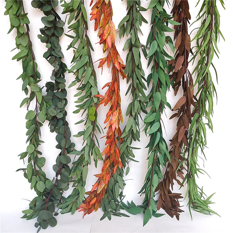Artificial Leaves Wreath Eucalyptus Greenery Garlands for Home Wedding Decor