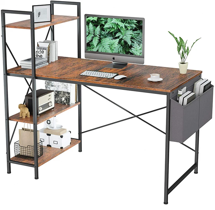 Luxury Executive Office Desk Bookshelf Multi-functional Computer Desk ...