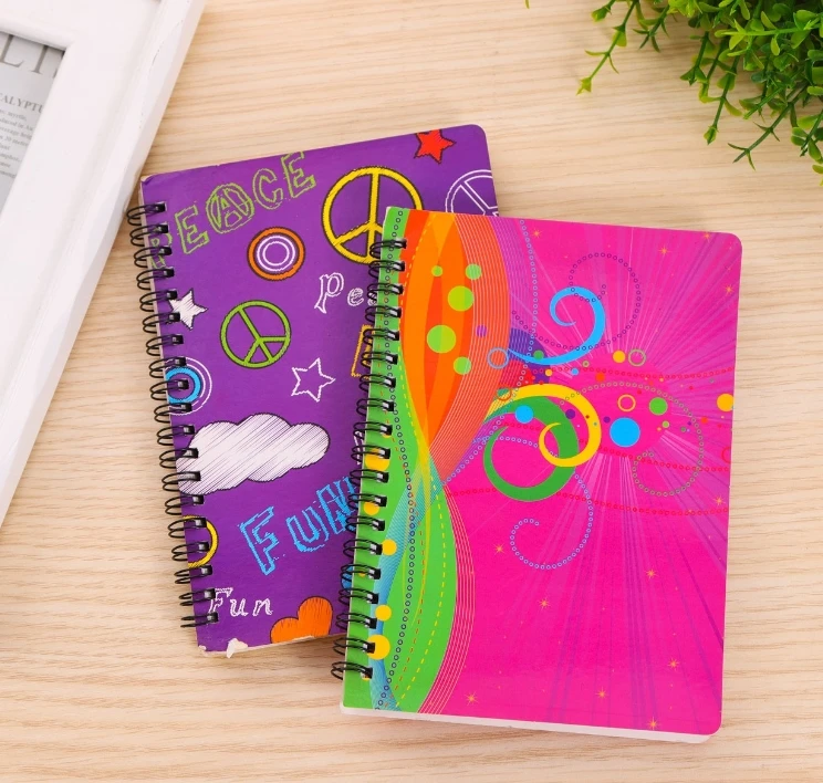 Wholesale Hot Sale Card Head Graffiti Collision Color Coil Book Office Notepad Student Diary Business Notebook