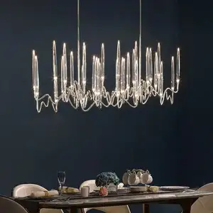 High Quality Line Chandelier Art Design Restaurant Hotel Post-Modern Creative Crystal Lamp