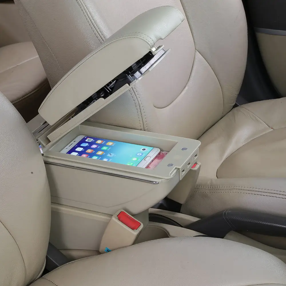 product split type rotatable heighten armrest box  central console storage box ashtray cup holder-5