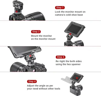Smallrig Field Monitor Mount Holder with Cold Shoe and 1/4" Inch Screw for 5 Inch and 7 Inch Monitor -BSE2346 detail image
