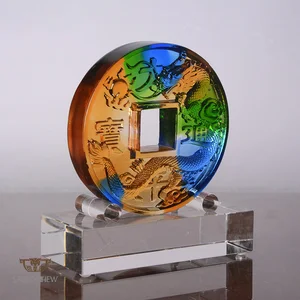 Lost-wax Casting Liuli Dragon Ball Coin Bank Insurance Fengshui Office Company Decor