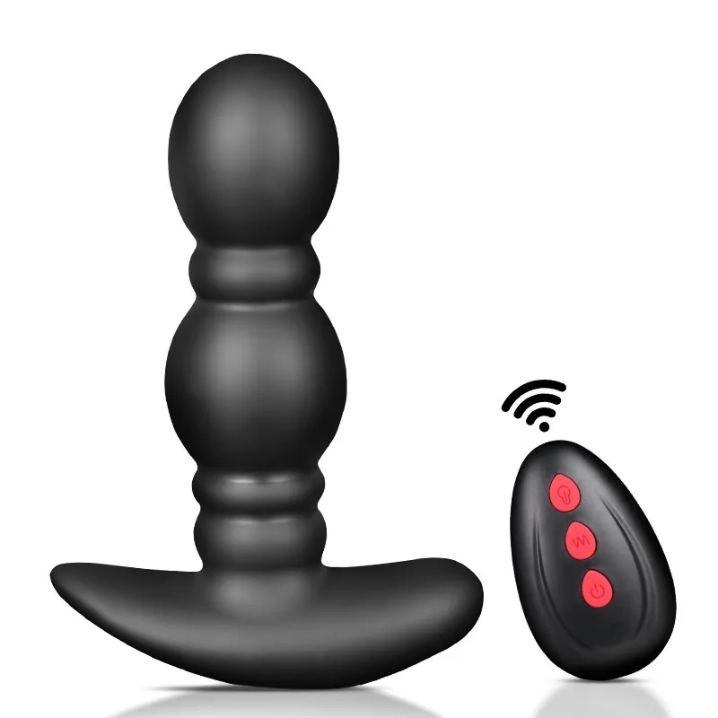 Free Custom Box - Wireless Remote Control Inflatable Butt Plug Male Prostate Massager Vibrator Huge Expansion Vagina Anal
