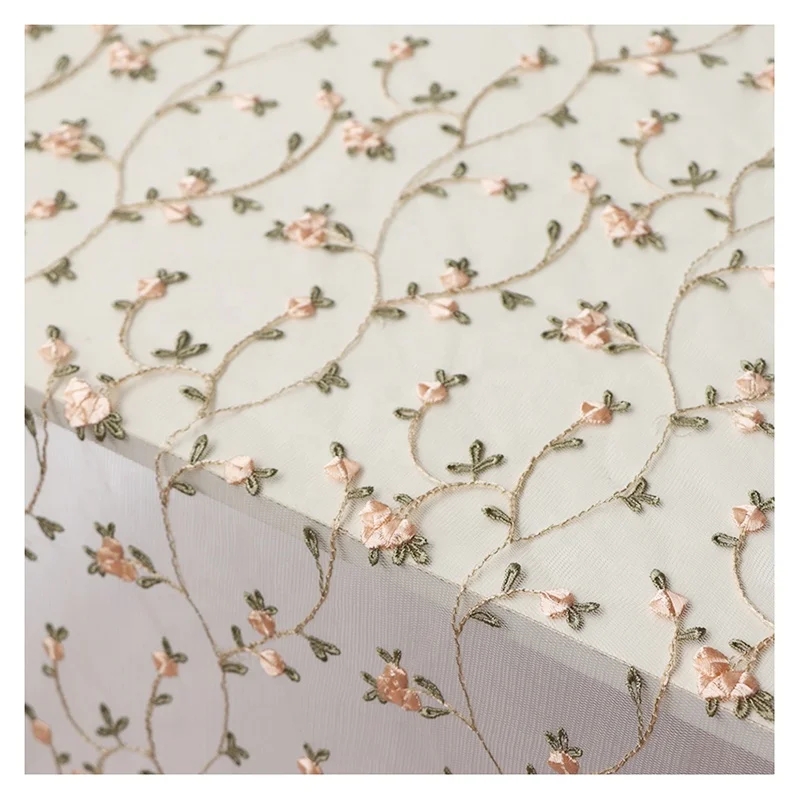 Китайская Тюлевая ткань с вышивкой на заказ сетка цветочной сетчатая