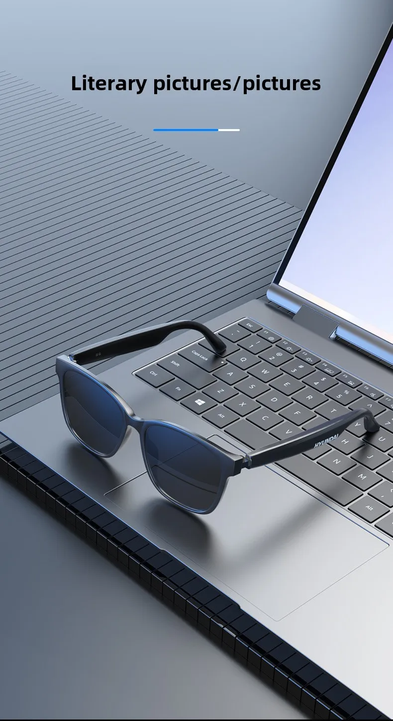 75 Languages Simultaneous Interpretation Real-time Meeting Smart AI Translation Headphones Black Polarized glasses