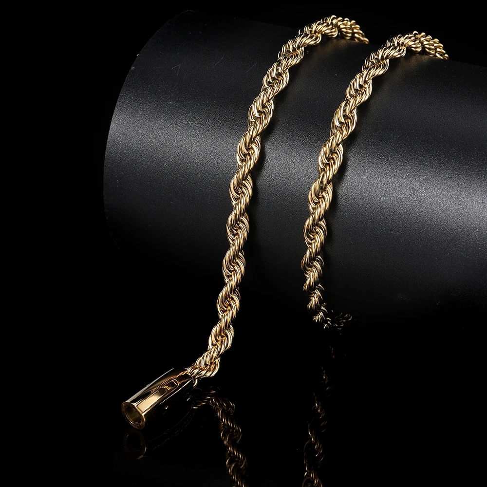 Collana A Catena Torsa In Oro Con Corda Intrecciata - Girocollo Vintage Per Donne E Ragazze - Lunghezza Regolabile 40+5 Cm