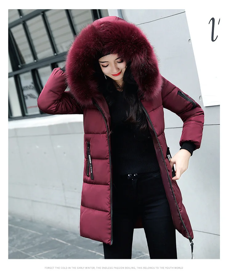 2023 Big Hair Collar Down Padded Jacket Women Winter Long Fashion Large ...