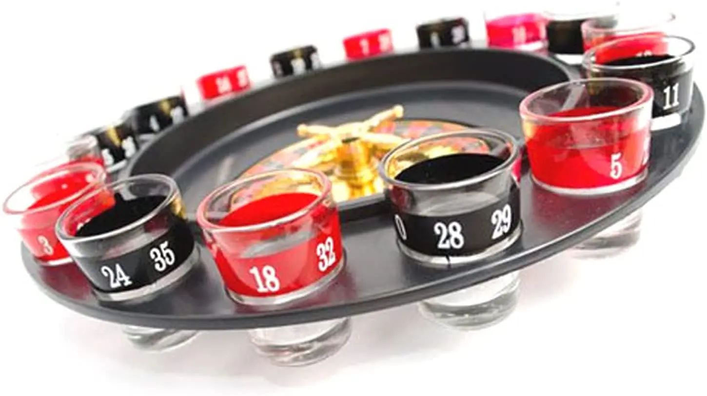 Party Bar Turntable Casino Funny Game Shot Glasses Roulette