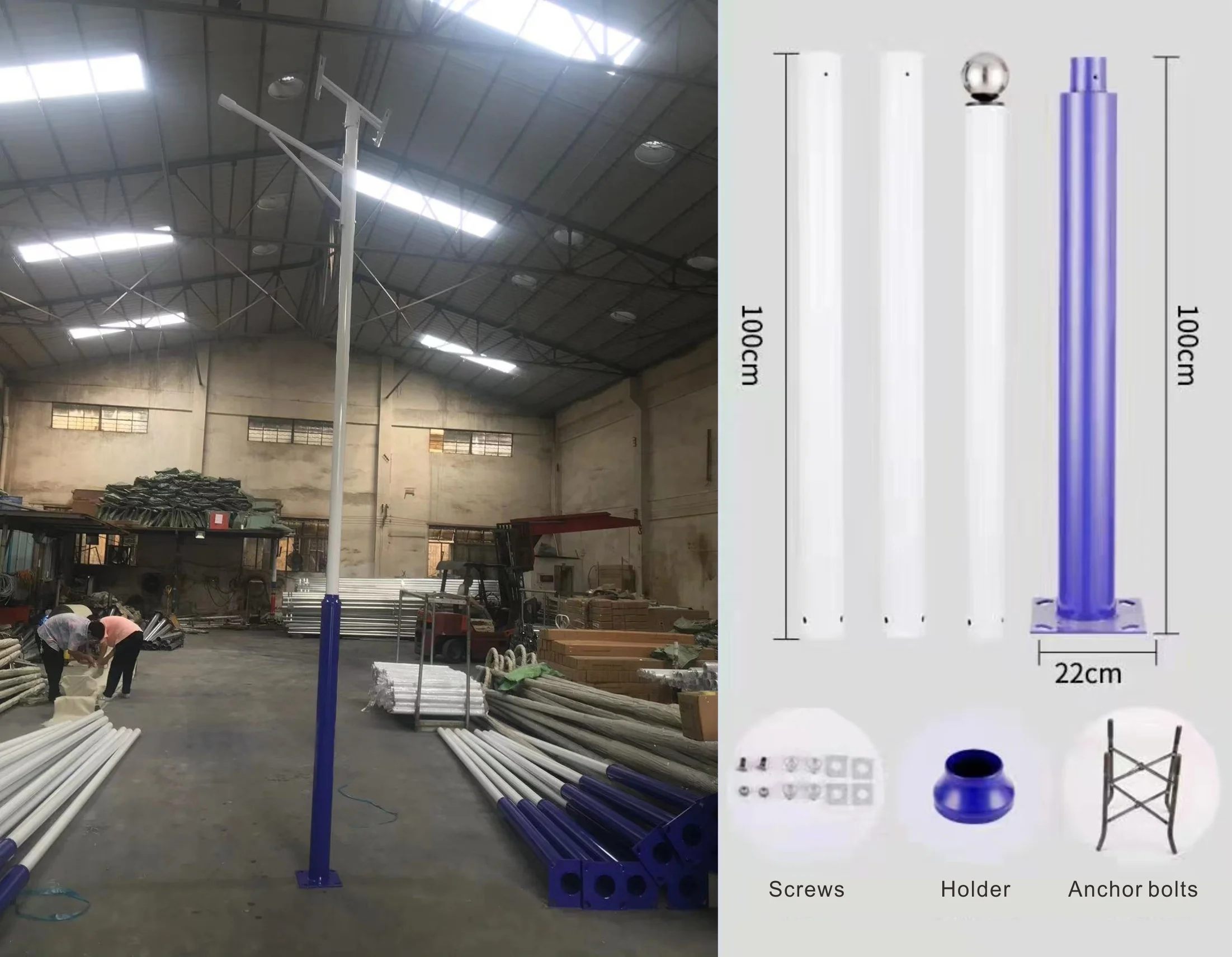 Osum OEM ODM Hot Dip Color Galvanized 3m 4m 6m 8m Height Telescopic Aluminium Iron Steel Led Solar Street Light Poles
