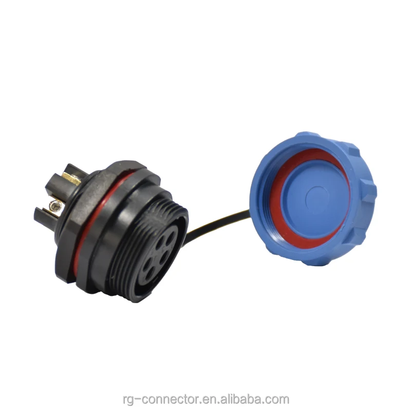 SP21 IP68 9p Circular Plastic Connectors PC Nylon66 Panel Mount 20awg