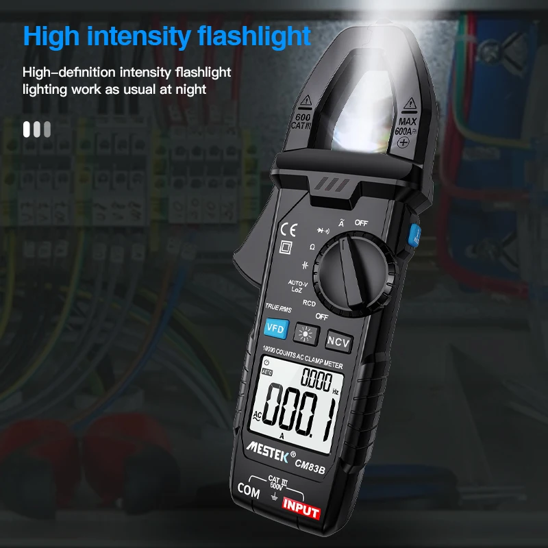 MESTEK Digital Clamp Meter AC Ammeter Multimeter Car Repair Current Volt  Capacitor Ohm Hz Tester  AC Clamp Meter Meter