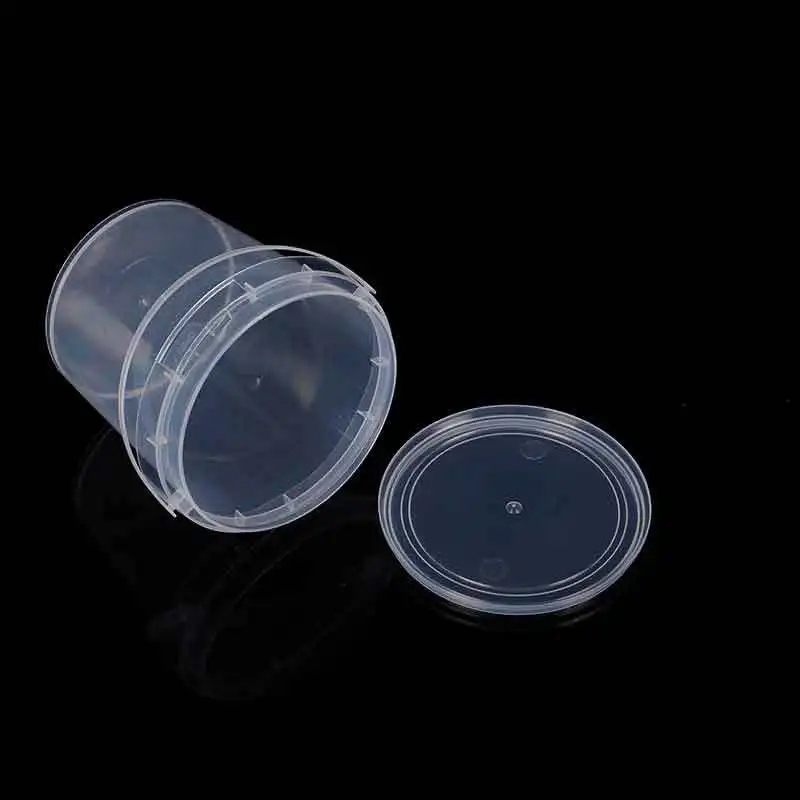 Free Sample 0.5/1/2 Litre Food Grade Clear Plastic Round Square Buckets With Lids Plastic Pail
