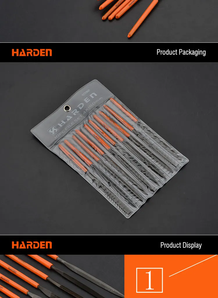 Harden Professional 10Pcs T12 Steel Needle File Set