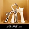 Ensemble d'ornements chat croix amour - argent