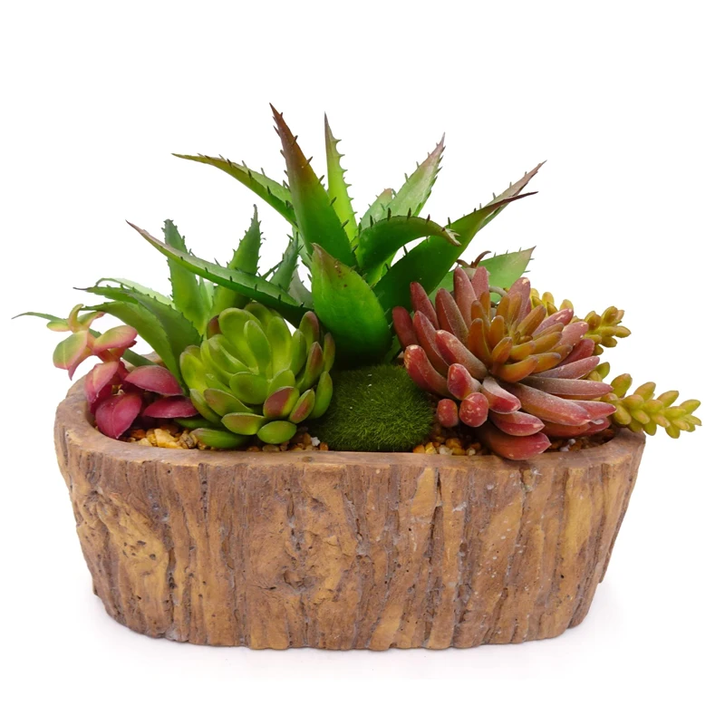 Factory Directly Mini Artificial Assorted Potted Succulents Plants