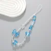 Cadena para teléfono con oso azul de cuentas K1258