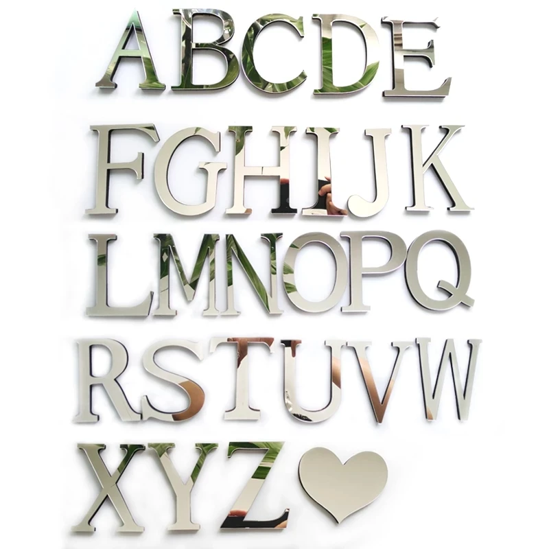 Personnalisez Votre Style avec des KARTOKNER Lettres Miroir Adhésif - Lettre V & - Hauteur 15 Cm - Initiale Autocollante - Alphabet Miroir - Décoration Plexi Miroir - Alphabet 26 Lettres en