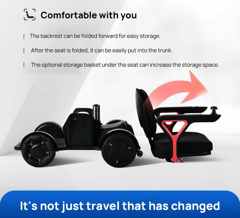 Detachable Electric Wheelchair Wheel Chair With Omni-Directional Wheel Smart Robot Wheelchair Adjustable Joystick Controller manufacture