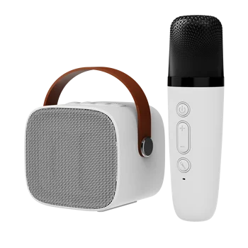 sound speaker best gift for kids White Mini  Bluetooth Microphone Speaker Set for Home Outdoor Entertainment KTV