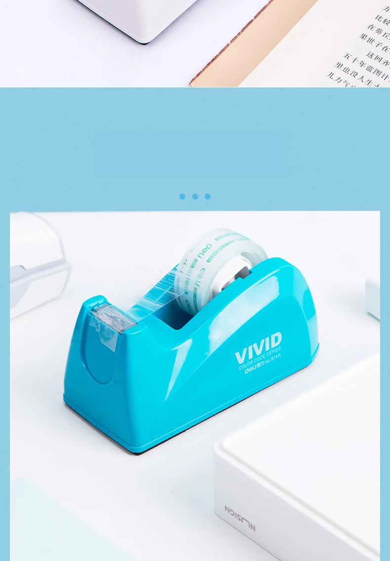 Deli 814a Cutter Small Stationery Glue Machine Sealer Tape Holder Tape