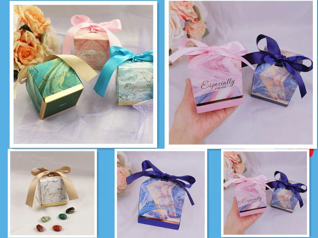 50 Hochzeitsgeschenkboxen 6,3 Cm Würfel – Mit Grünen Bändern Für Süßigkeiten & Geschenke