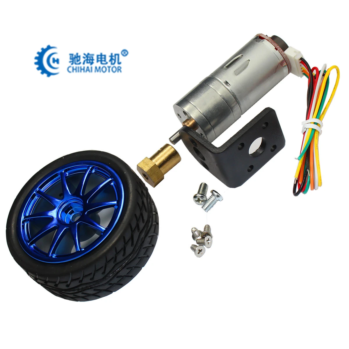 DC6V 25GA-370 Geared Motors with 65mm Tire for Smart Car Trolley 620RPM 