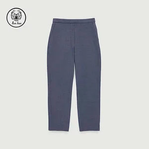 2026 Casual Zipper Decoration Flat Front Elasticated Back Waist Women's Elegant Wide Leg Pant for Spring Summer Autumn