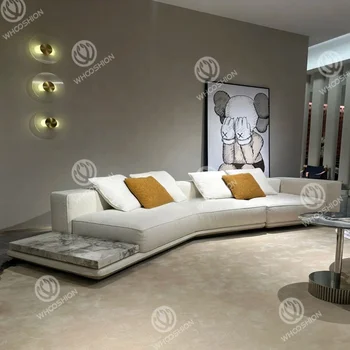 Luxury Italian Designer Sofa Set Furniture Living Room Modular Sectional Sofa Couch Modern Microfiber Fabric Salas L Shape Sofa