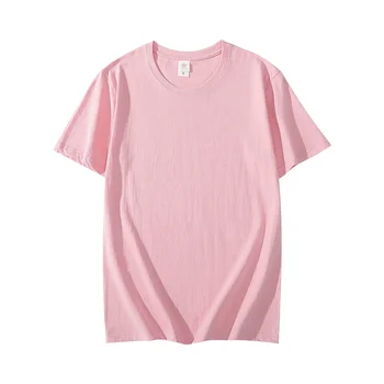 Classic design provide sample garment dyed logo pro club t shirt