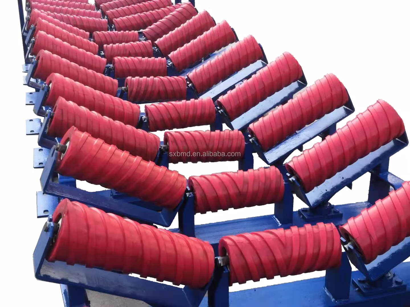 Conveyor Rubber Lined Impact Idler Rollers Material Receiving Point ...