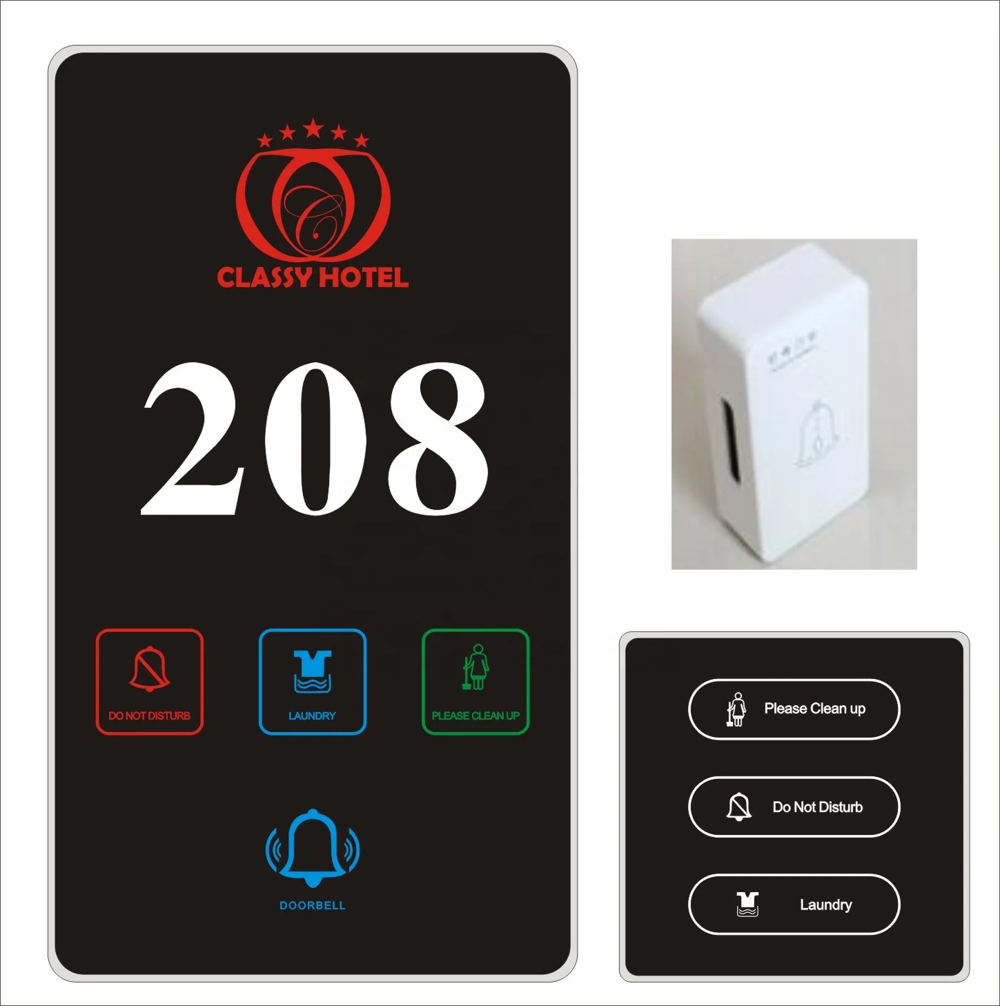 Smrat Led Touch Door Plate Signs Electronic Doorplate New Design With Room Number for Hotel