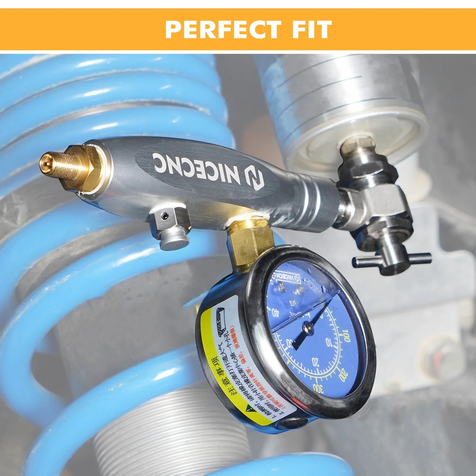 Nicecnc 600PSI Nitrogen Filling Tool Kit for Schrader Valve Shock