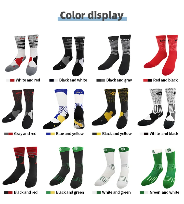 Elite Men Basketball Socks Outdoor Anti Slip Outdoor Basketball Sports ...