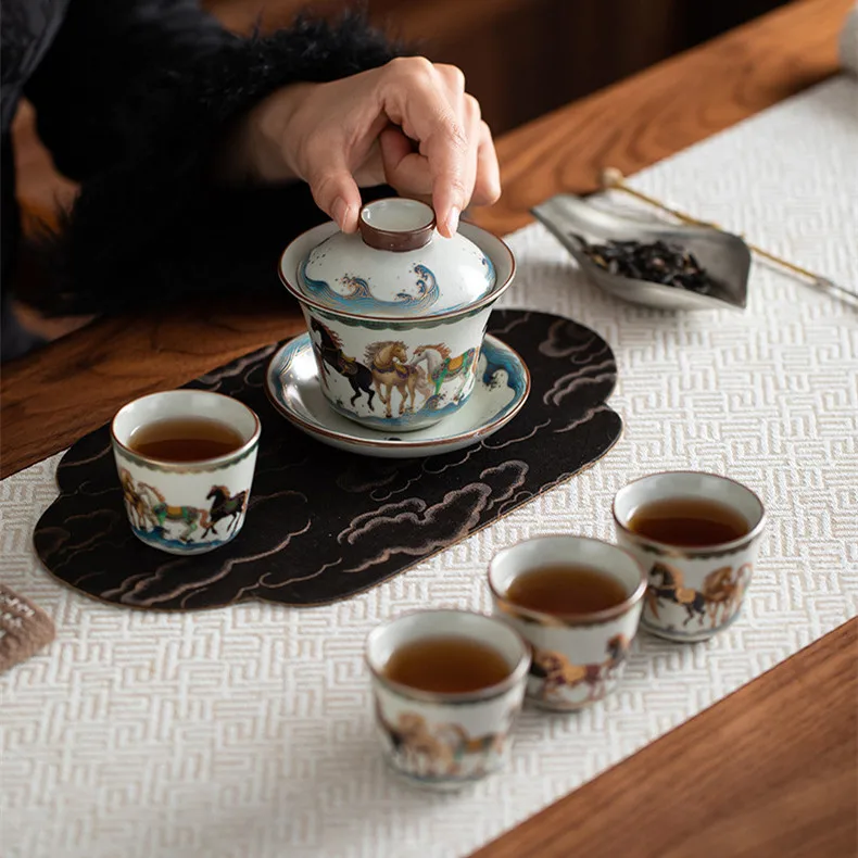 MSH Factory Directly Sell Animal Horse Luxury Tea Gift Porcelain
