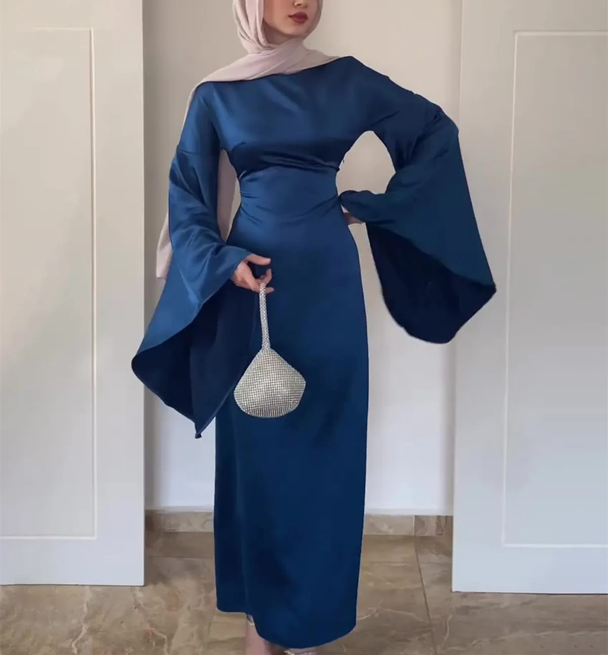 2024 New Fashion Islamic Modest Clothes Abaya Women Muslim Eid Dress Modest Satin Maxi Dresses Islamic 2024 New Fashion Islamic Modest Clothes Abaya Women Muslim Eid Dress Modest Satin Maxi Dresses Islamic